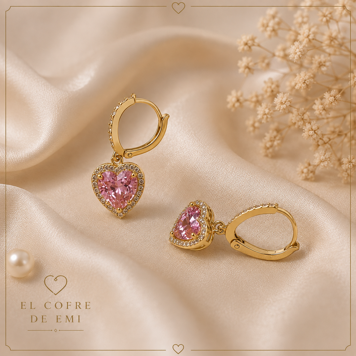 ARETE CORAZÓN ROSA
