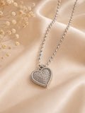 COLLAR CORAZÓN CHUNKY PLATEADO