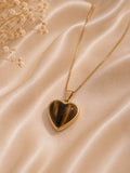 COLLAR OJO DE TIGRE CORAZÓN